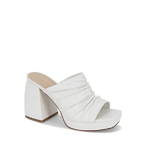 Kenneth Cole New York Women's Anika Platform Mules, White Size 6.5M - Picture 1 of 5
